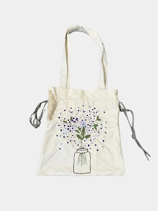 Sprinkling Tote – Embroidered Denim Potli Bag — image 1 of 3