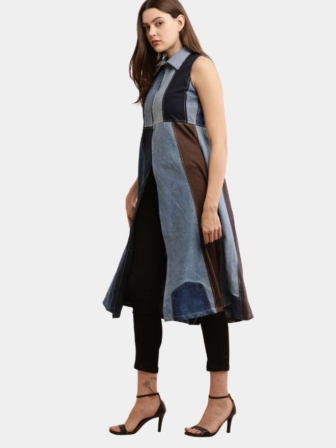 The Denim Dress – Multi-Panel Vintage Rework thumbnail 3