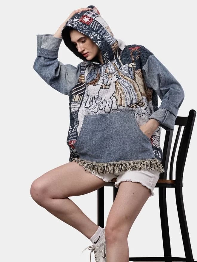 Tapestry & Denim  Hoodie — image 1 of 16