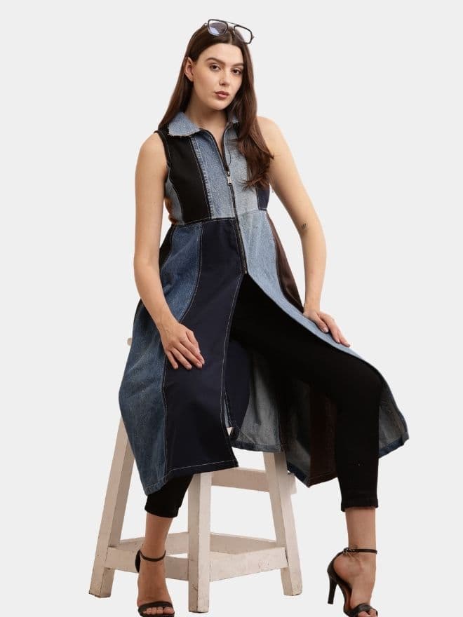 The Denim Dress – Multi-Panel Vintage Rework — image 1 of 11