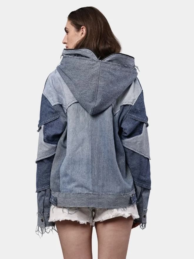 Double Hood Denim Jacket thumbnail 2