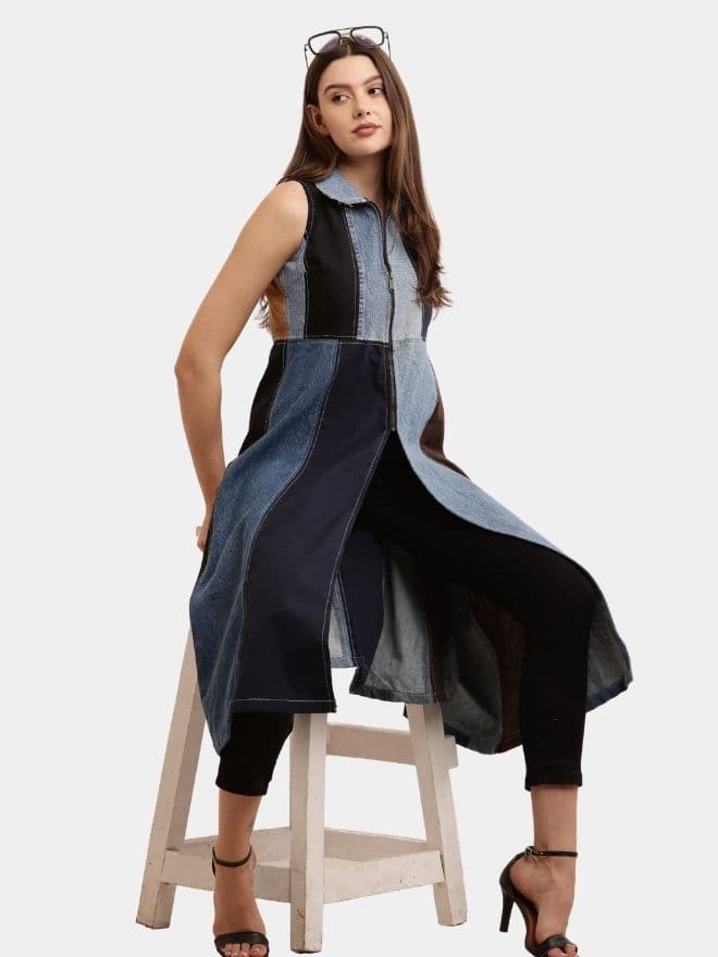 The Denim Dress – Multi-Panel Vintage Rework thumbnail 4