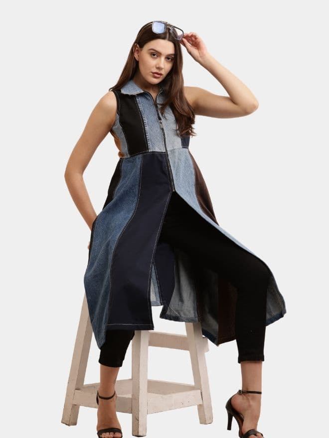 The Denim Dress – Multi-Panel Vintage Rework thumbnail 2
