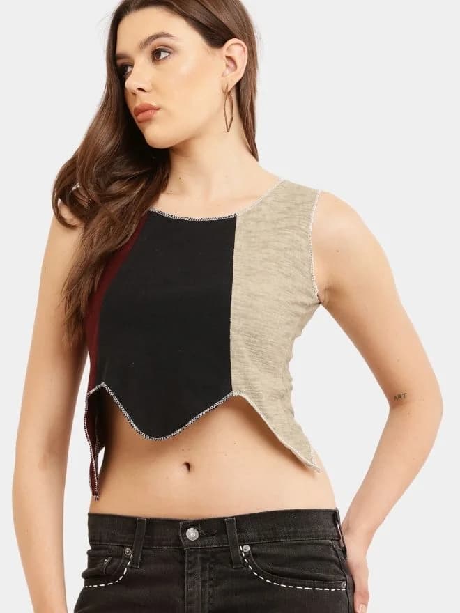 Bandana Panel Reworked Levi’s Jeans & Sleeveless Knit Panel Top Co-Ord Set thumbnail 4
