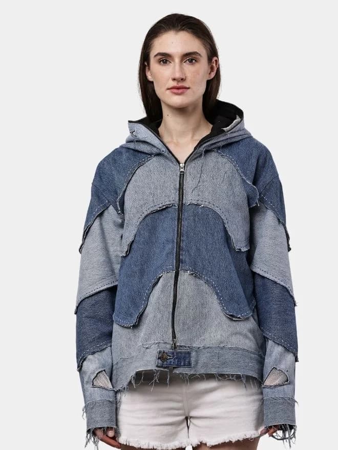 Double Hood Denim Jacket thumbnail 4