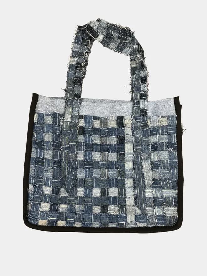 Weave Belt Upcycled Denim Bag — image 1 of 3