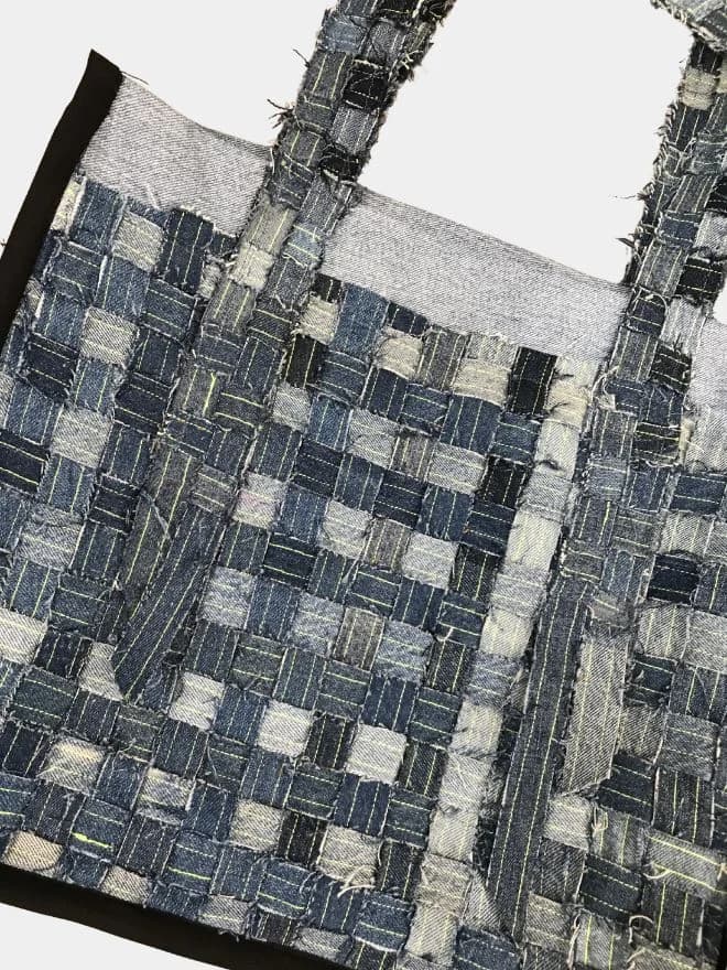 Weave Belt Upcycled Denim Bag thumbnail 3