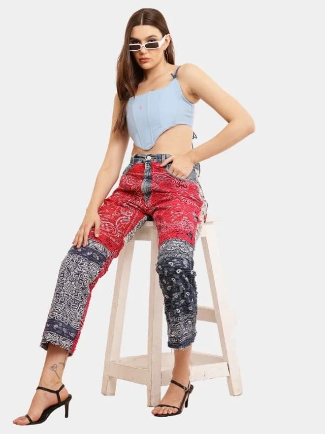 Punk Bandana Levi’s Jeans & Reworked Polo Corset Set thumbnail 2