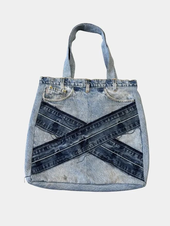 Eco-Stitch Floral Hand-Embroidered Denim Bag thumbnail 2
