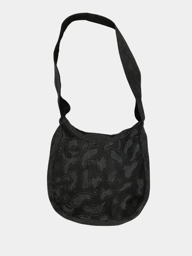 Raw Cut Patchwork Black Tote Bag thumbnail 4