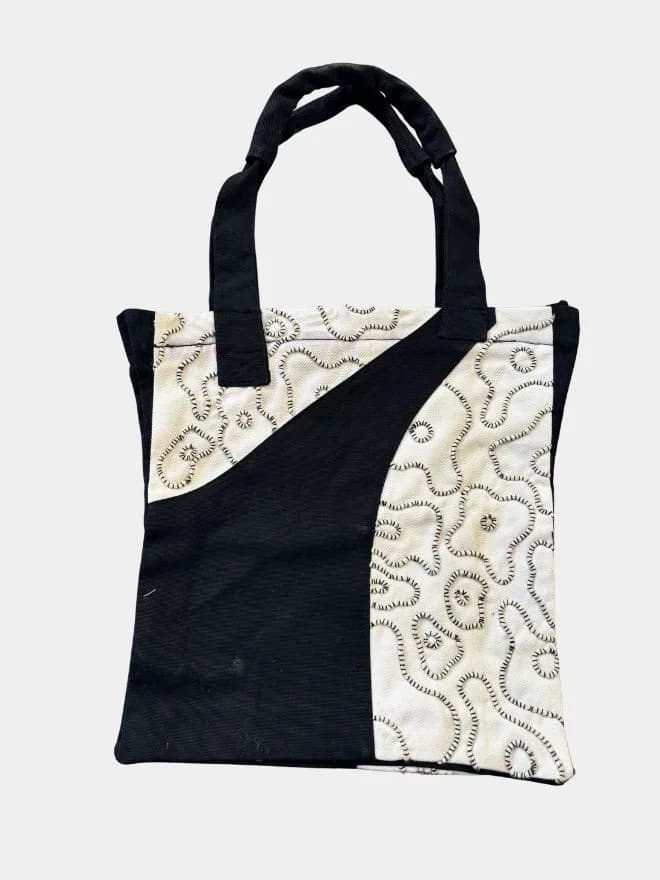 Amoeba Hand-Threaded Vintage Denim Tote Bag thumbnail 2