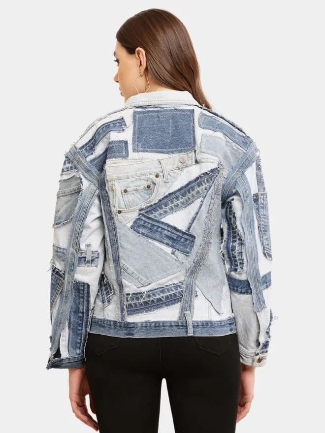 Deconstructed Appliqué Denim Jacket thumbnail 3