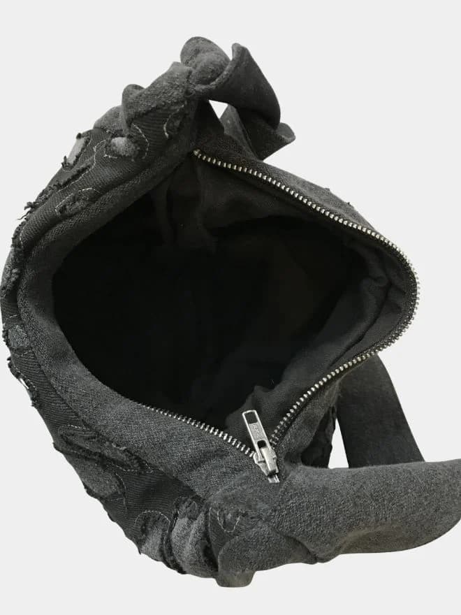 Raw Cut Patchwork Black Tote Bag thumbnail 2