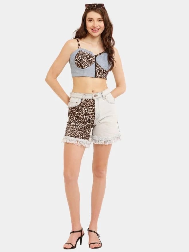 Leopard Print Denim Reworked Co-Ord Set thumbnail 2