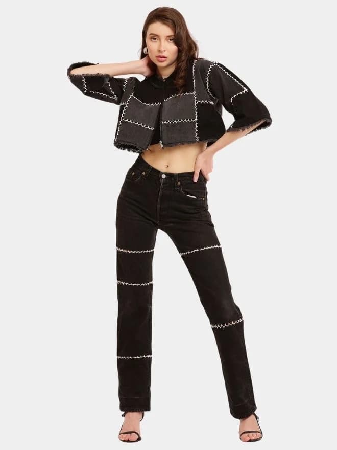 Fagoting Stitch Denim Co-Ord Set — image 1 of 12