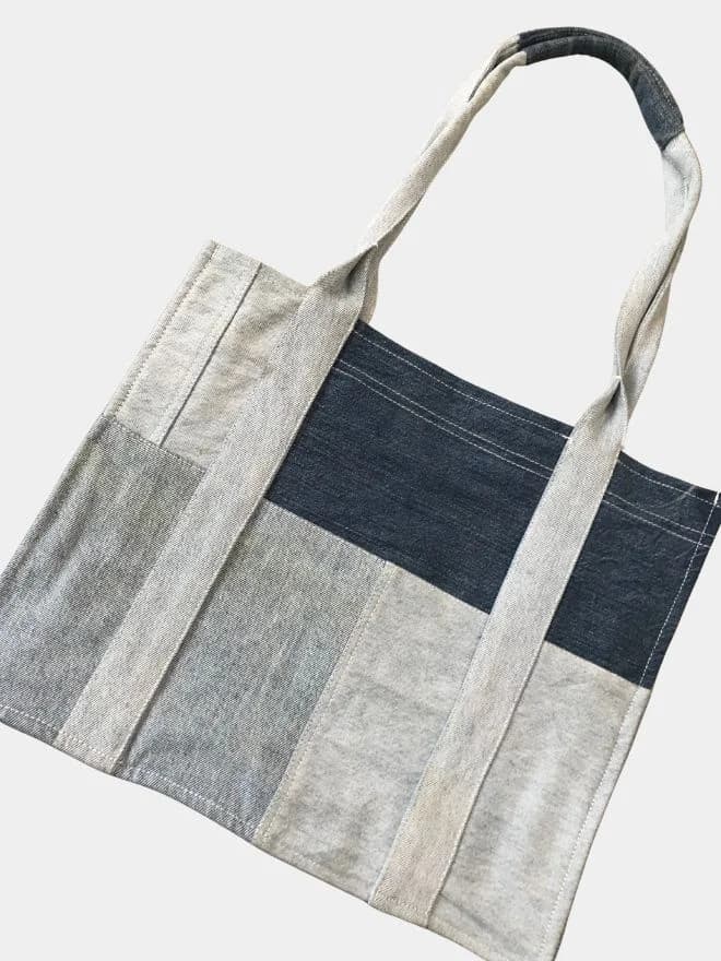 Handmade Denim Patchwork Tote Bag thumbnail 4