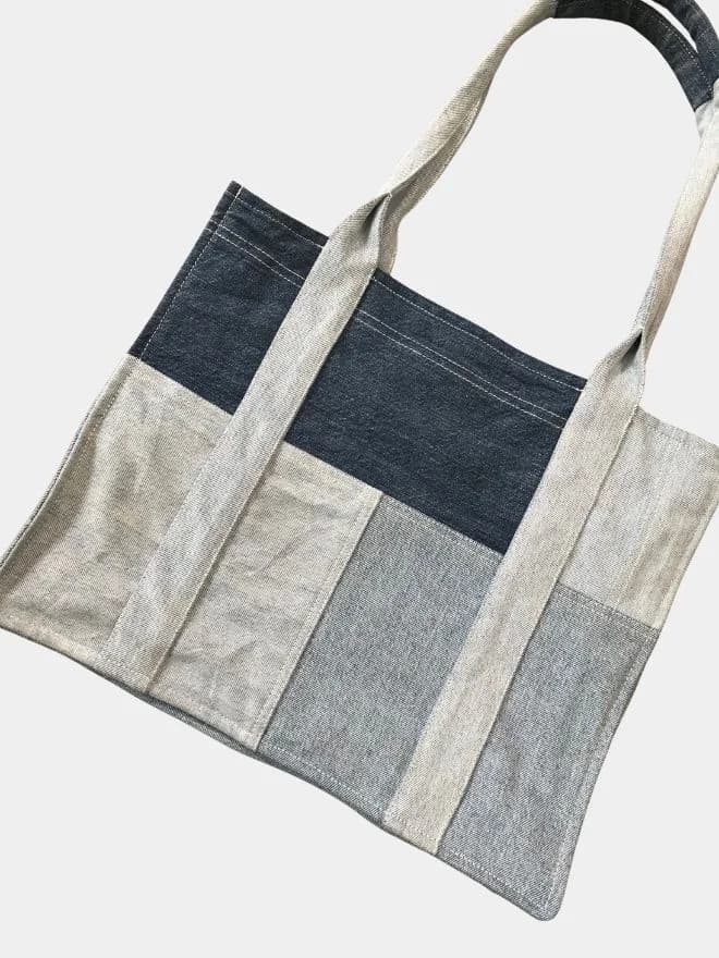 Handmade Denim Patchwork Tote Bag thumbnail 3