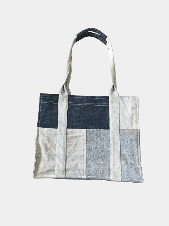 Handmade Denim Patchwork Tote Bag thumbnail 2