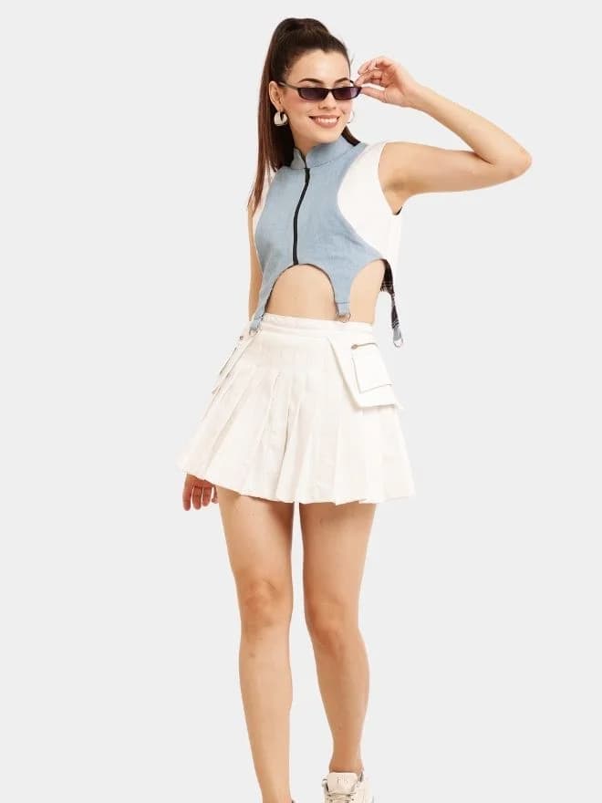 White & Blue Streetwear Co-Ord Set thumbnail 2
