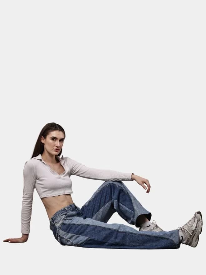 Duo-Tone Denim Pants from Vintage Oversized Jeans thumbnail 4