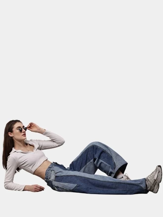 Duo-Tone Denim Pants from Vintage Oversized Jeans thumbnail 3