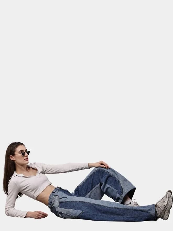 Duo-Tone Denim Pants from Vintage Oversized Jeans thumbnail 2
