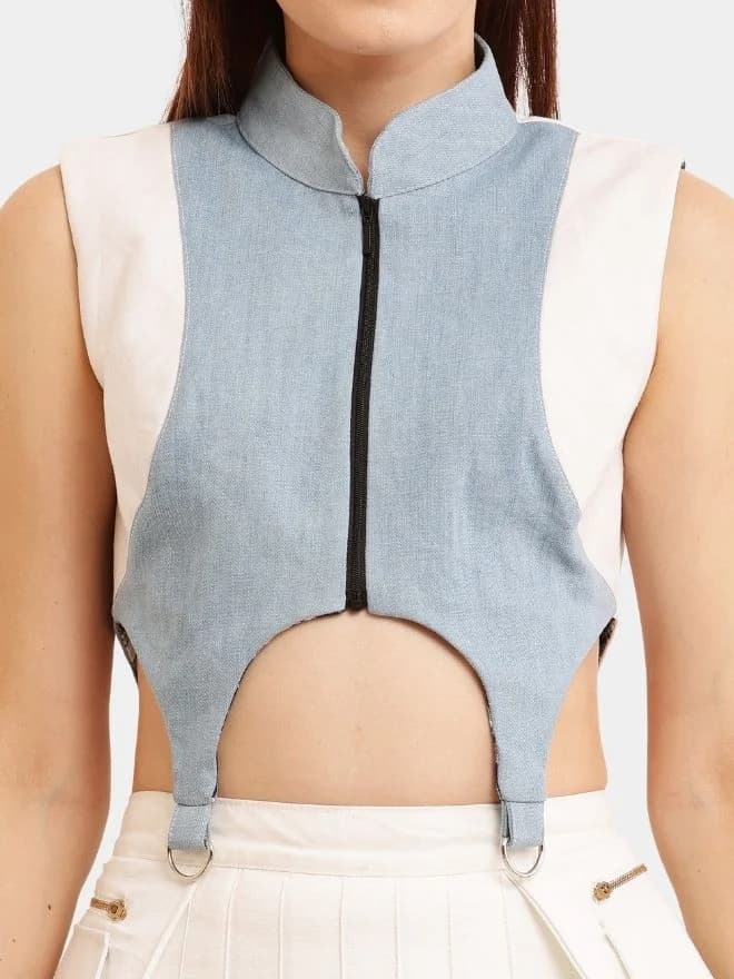 White & Blue Streetwear Co-Ord Set thumbnail 4