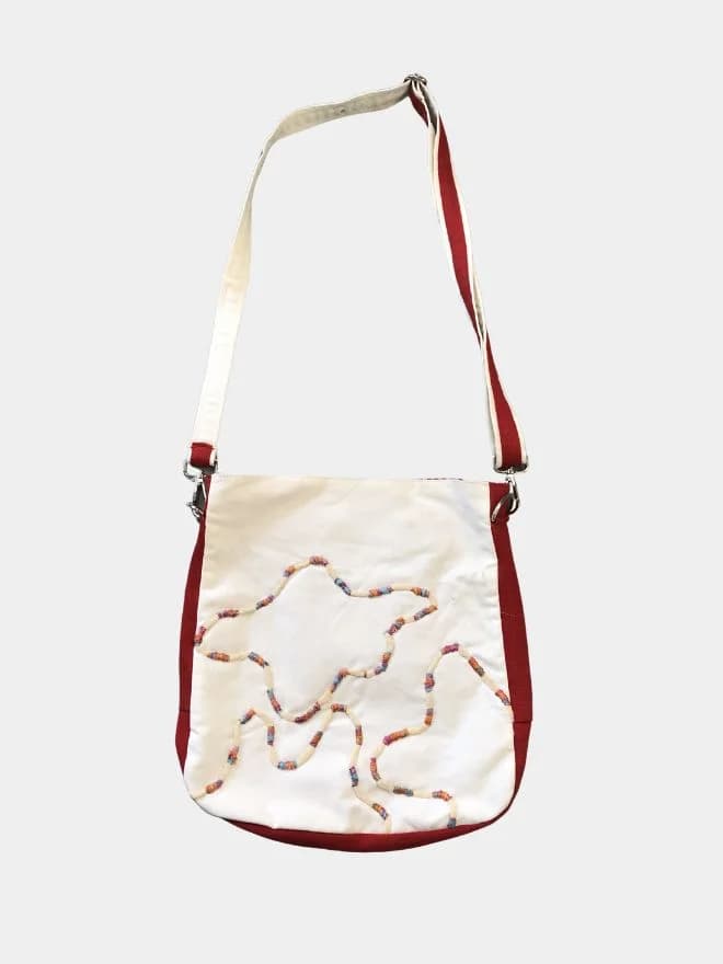 Crimson Upcycled Denim Tote Bag thumbnail 2