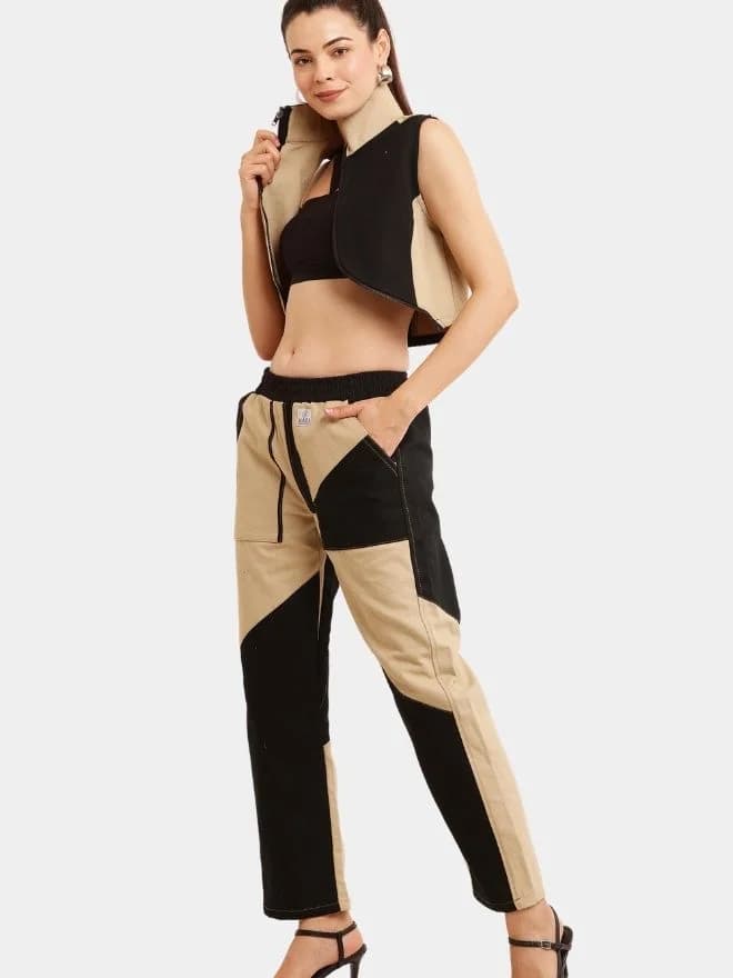 Geometric Colour Block Denim Co-Ord Set thumbnail 4