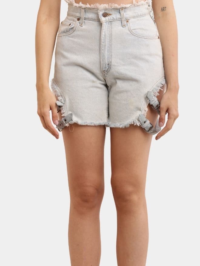 Fray Concept Shorts – Double Belt Raw Edge Denim alternate