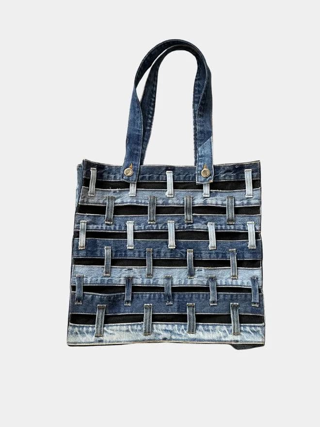 Waistband Upcycled Denim Tote Bag thumbnail 4
