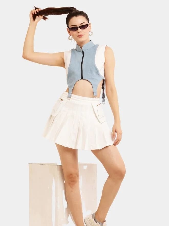 White & Blue Streetwear Co-Ord Set thumbnail 3