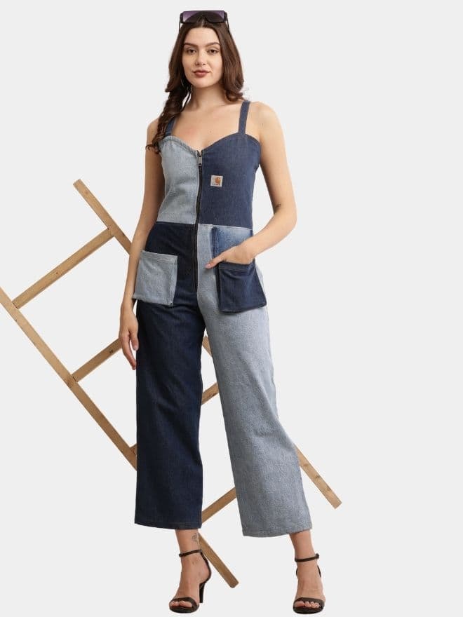 The Denim Jumpsuit – Tonal Panel Vintage Utility — image 1 of 8