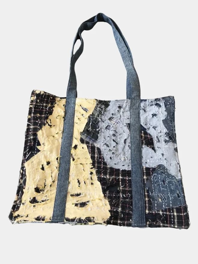 Boro-Inspired Handmade Patchwork Tote Bag — image 1 of 4