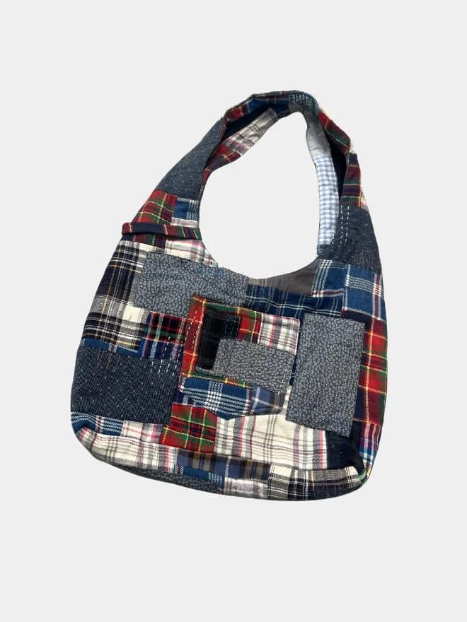 Patchwork Upcycled Fabric Tote Bag thumbnail 4