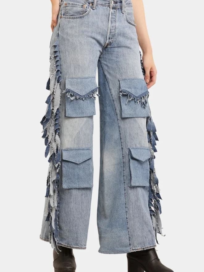 Fringe Cargo Reworked Levi’s Jeans — image 1 of 10
