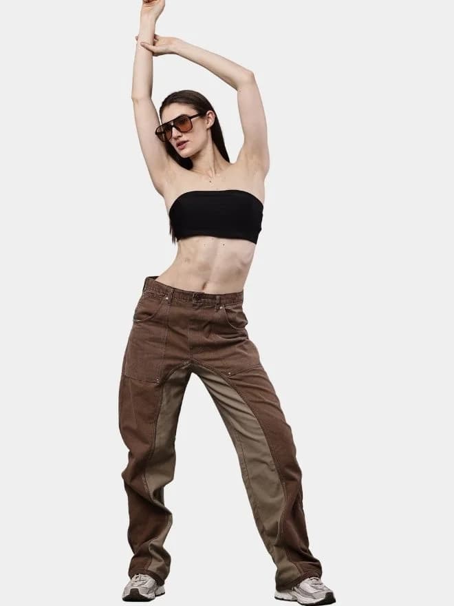 Reworked Duo-Tone Utility Pants with Buckle Belt thumbnail 4