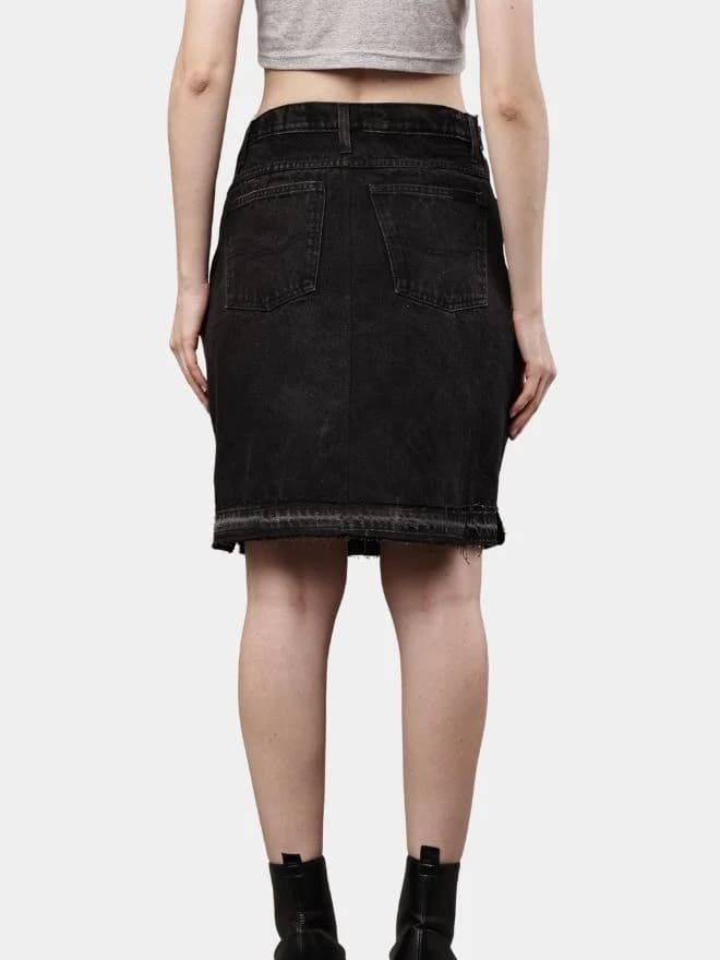 Black Pants Skirt with Dual Side Zippers thumbnail 2