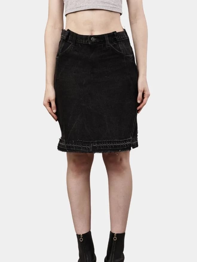 Black Pants Skirt with Dual Side Zippers — image 1 of 12