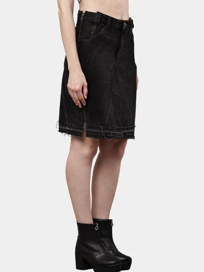 Black Pants Skirt with Dual Side Zippers thumbnail 4
