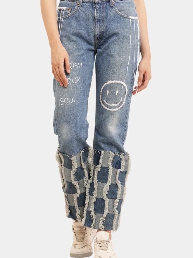 Embroidered Patchwork Levi’s Reworked Jeans thumbnail 4