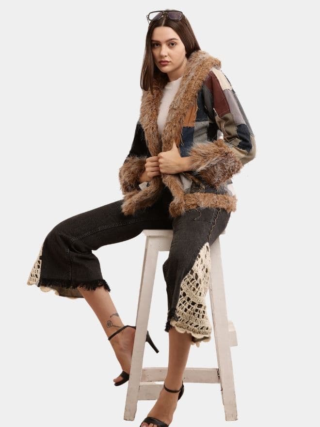 The Mix & Match Patch Jacket – Afghan Faux Fur alternate