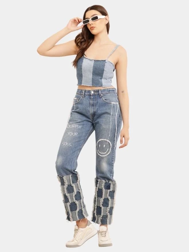 Embroidered Patchwork Levi’s Reworked Jeans thumbnail 3