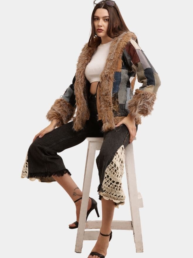 The Mix & Match Patch Jacket – Afghan Faux Fur thumbnail 3