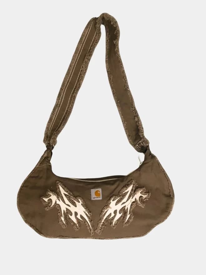 Brown Tribal Embroidered Shoulder Bag — image 1 of 3